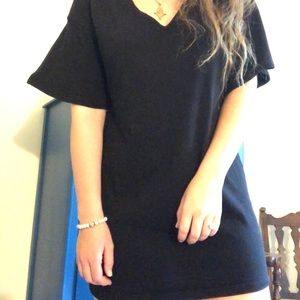 Black V Midi Dress